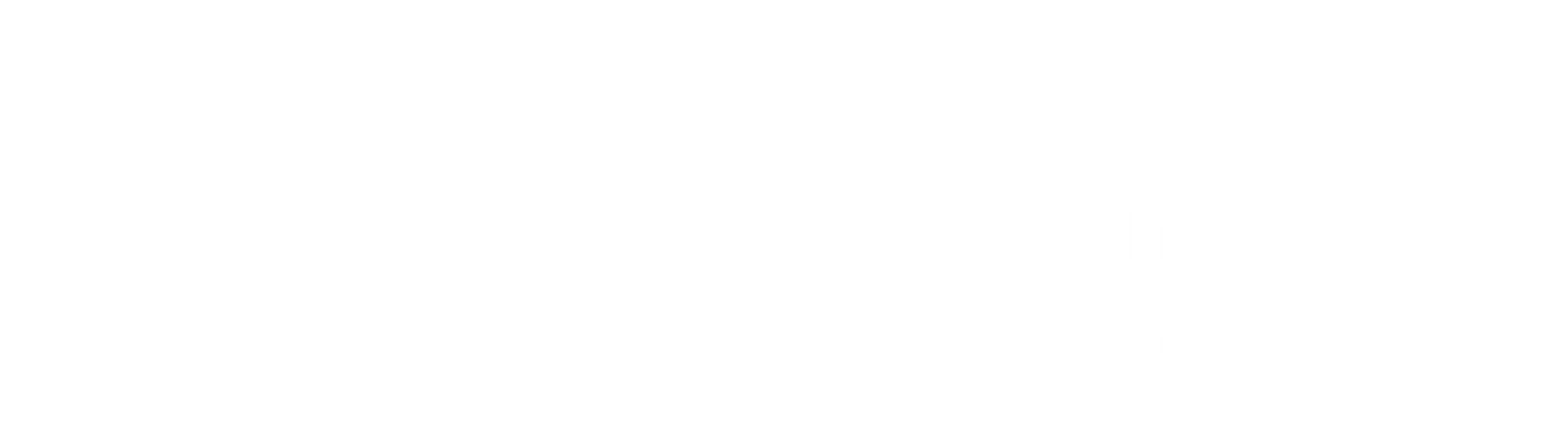 Safe Edges wordmark, mono white